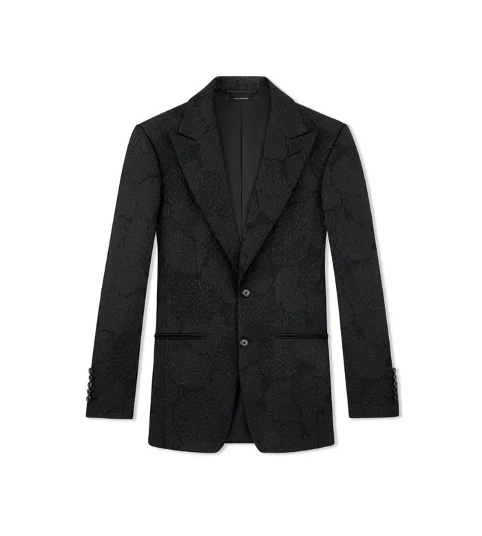 Men Evening Tom Ford Flower Jacquard Cooper Jacket Black