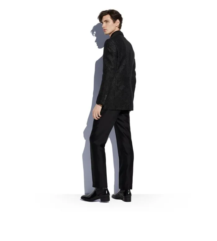 Men Evening Tom Ford Flower Jacquard Cooper Jacket Black Men Evening Tom Ford Flower Jacquard Cooper Jacket Black
