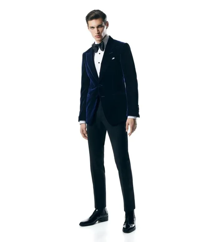 Men Evening Tom Ford Fluid Velvet Shelton Cocktail Jacket Navy Men Evening Tom Ford Fluid Velvet Shelton Cocktail Jacket Navy