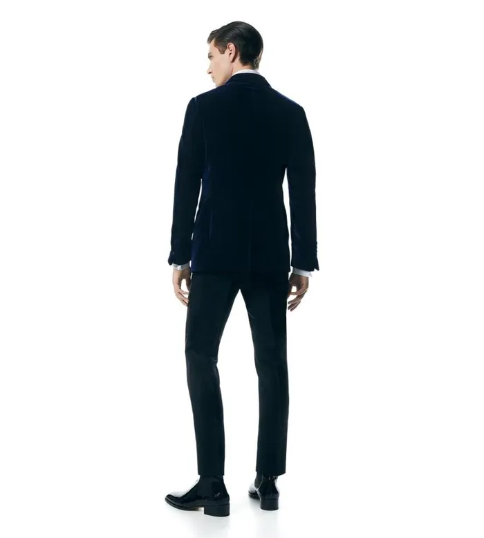 Men Evening Tom Ford Fluid Velvet Shelton Cocktail Jacket Navy Men Evening Tom Ford Fluid Velvet Shelton Cocktail Jacket Navy