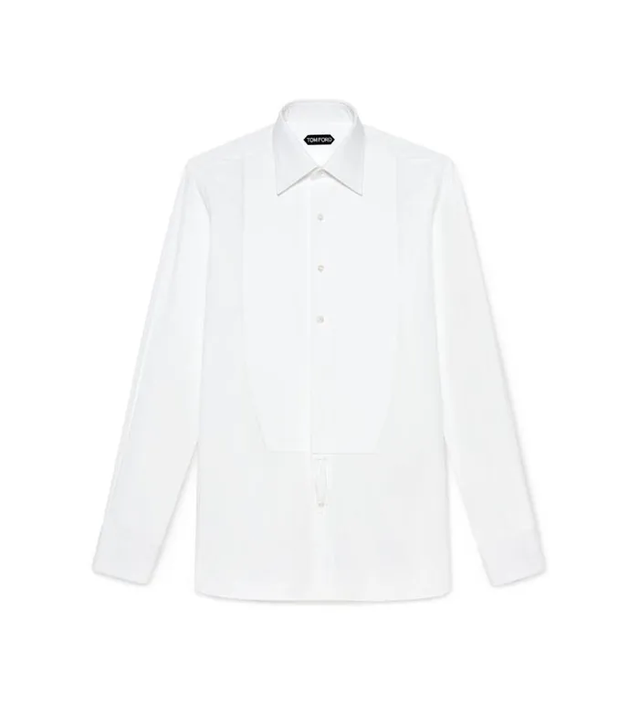Men Evening Tom Ford Poplin Slim Fit French Cuff Shirt White