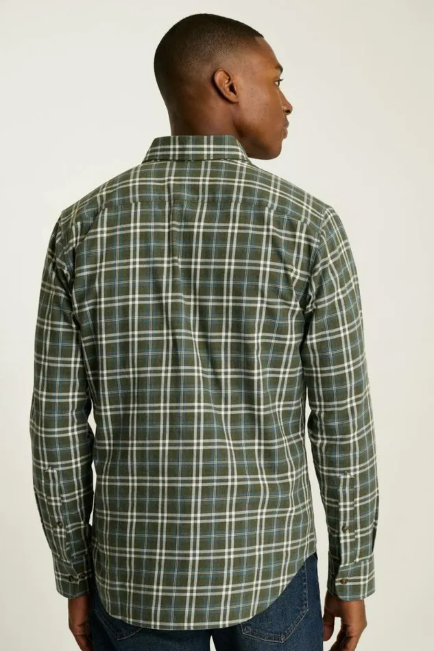 Men Everyday Lightweight Flannel Shirt Teal Grey Plaid Bonobos Overshirts