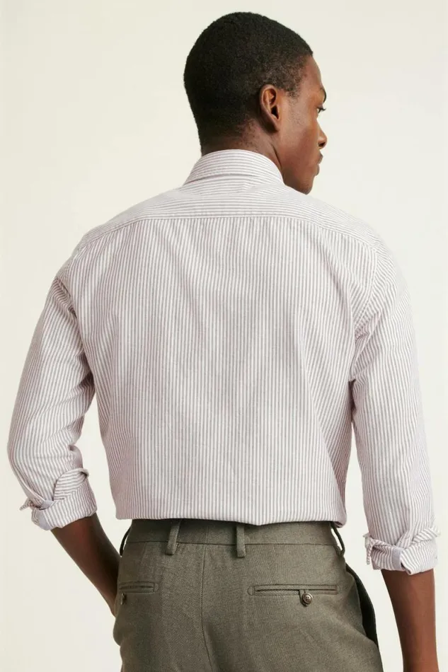 Men Everyday Oxford Shirt Burgundy Stripe Bonobos Business Casual Shirts