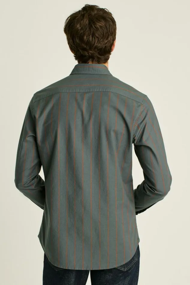 Men Everyday Oxford Shirt Green Rust Stripe Bonobos Business Casual Shirts