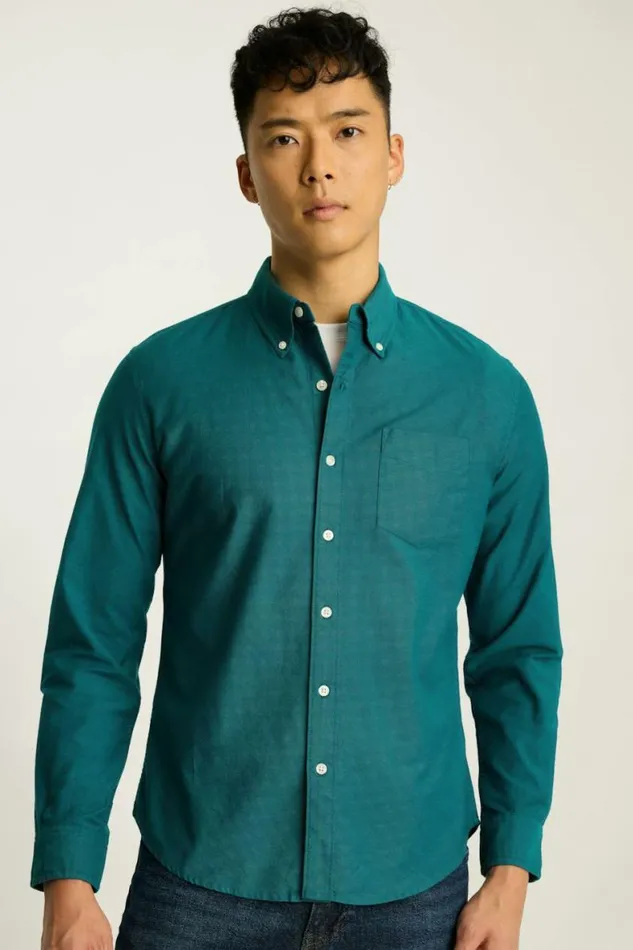 Men Everyday Oxford Shirt Winter Teal Bonobos Casual Shirts