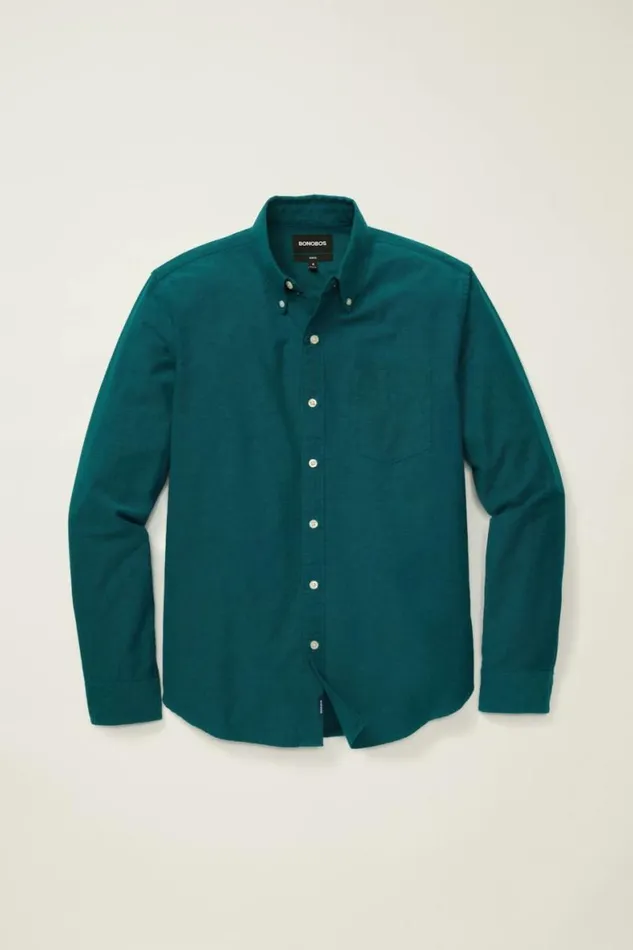Men Everyday Oxford Shirt Winter Teal Bonobos Casual Shirts