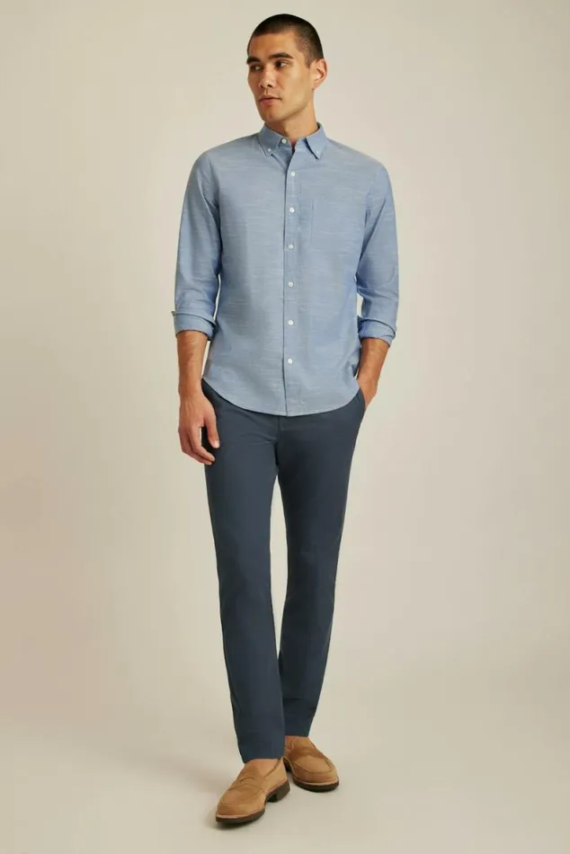 Men Everyday Shirt Blue Texture Slub Bonobos Business Casual Shirts