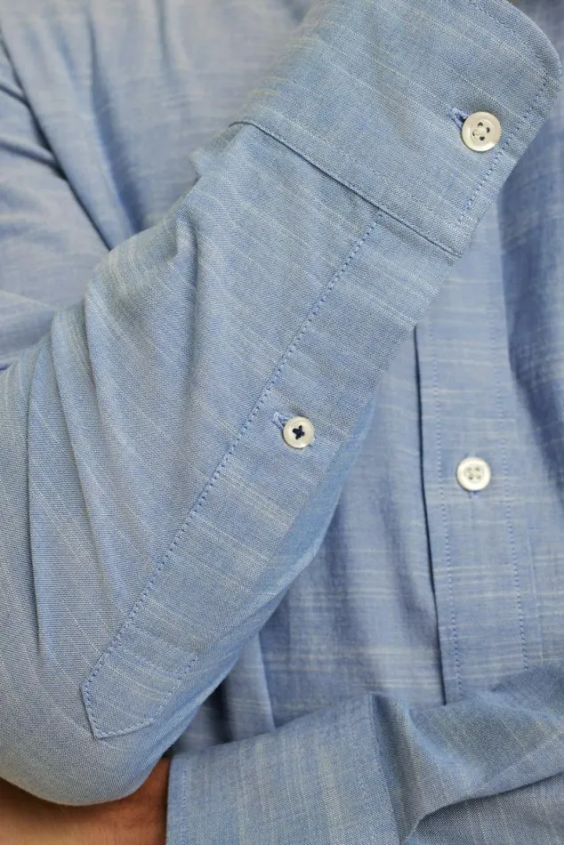 Men Everyday Shirt Blue Texture Slub Bonobos Business Casual Shirts