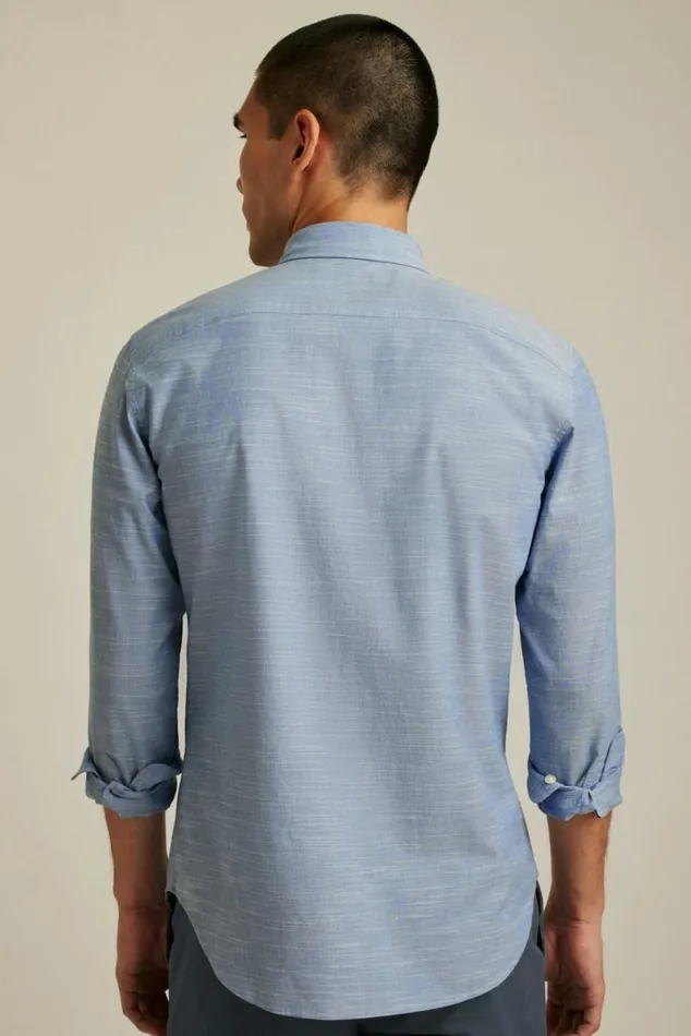 Men Everyday Shirt Blue Texture Slub Bonobos Business Casual Shirts