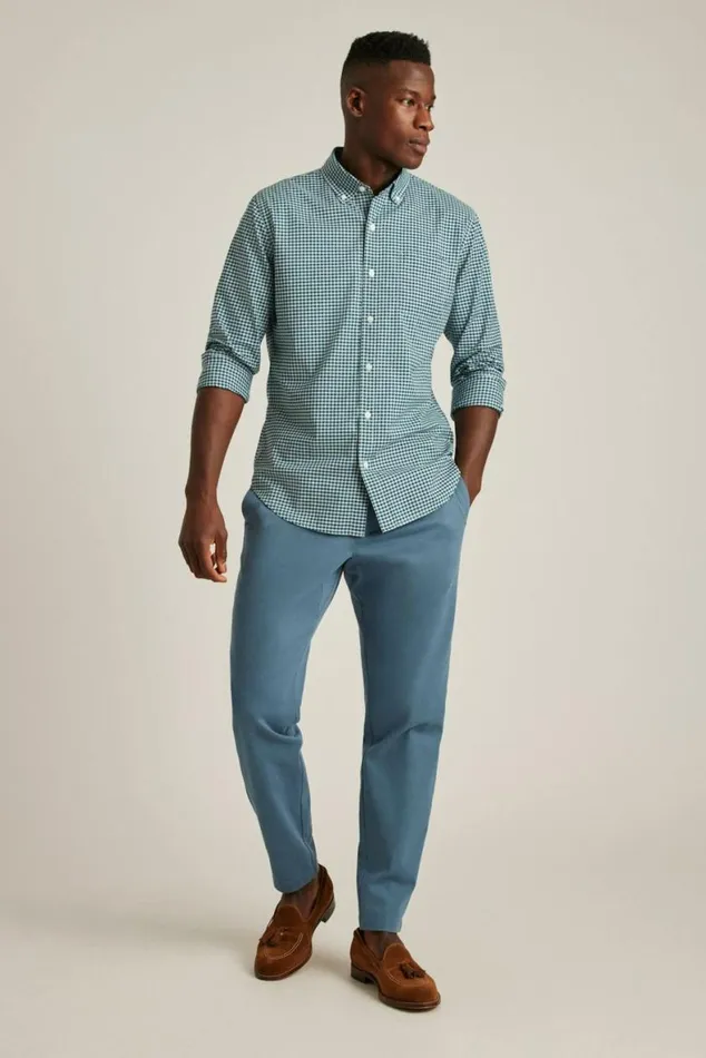 Men Everyday Shirt Navy Blue Gingham Bonobos Business Casual Shirts