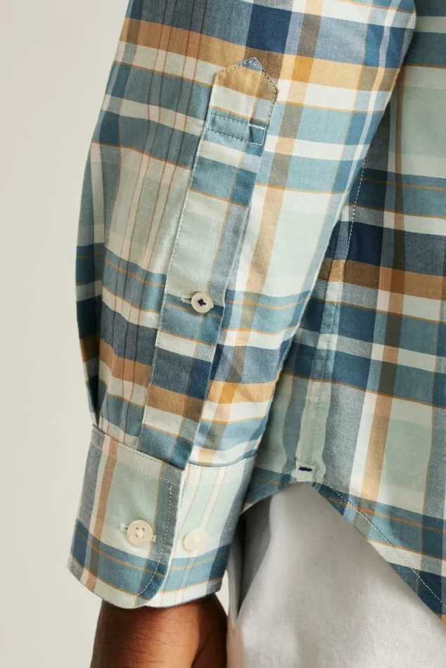 Men Everyday Shirt Navy Brown Providence Plaid Bonobos Business Casual Shirts
