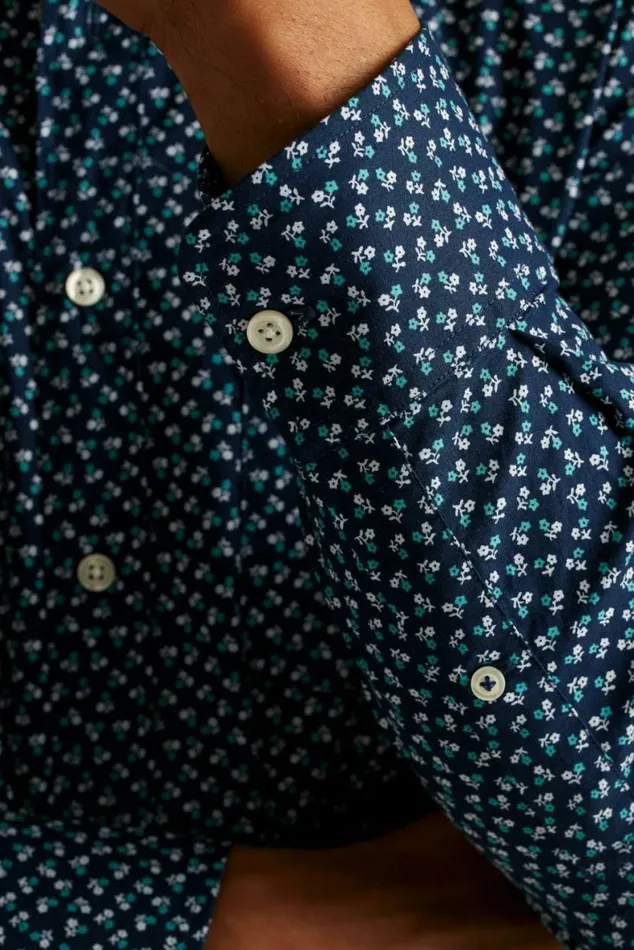 Men Everyday Shirt Navy Orson Floral Bonobos Business Casual Shirts