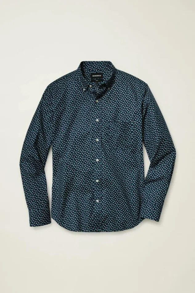 Men Everyday Shirt Navy Orson Floral Bonobos Business Casual Shirts