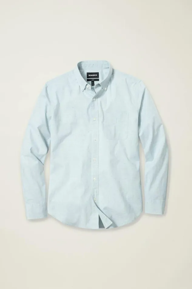 Men Everyday Shirt Pacific Blue Texture Bonobos Business Casual Shirts