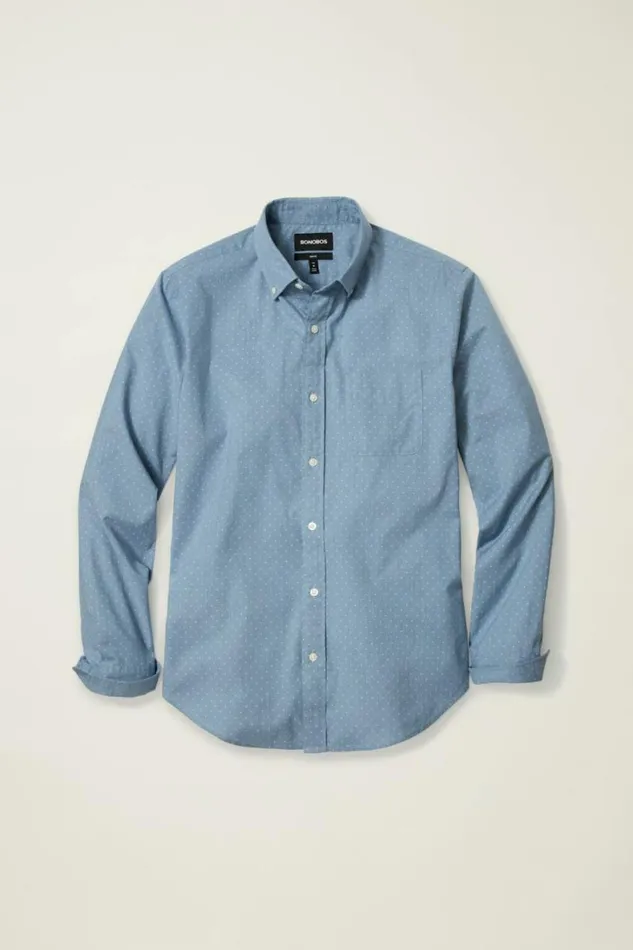 Men Everyday Shirt Smoke Green Pond Dot Bonobos Business Casual Shirts