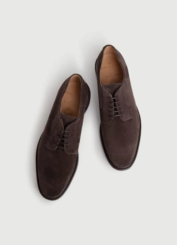 Men Formal Shoes Hackett London Suede Derby Shoes Brown