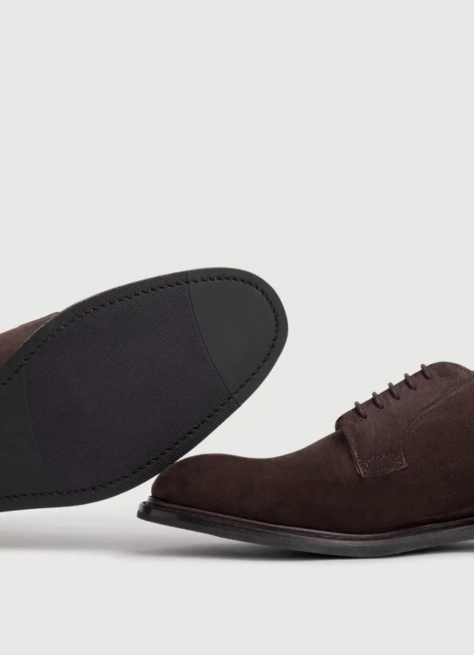 Men Formal Shoes Hackett London Suede Derby Shoes Brown