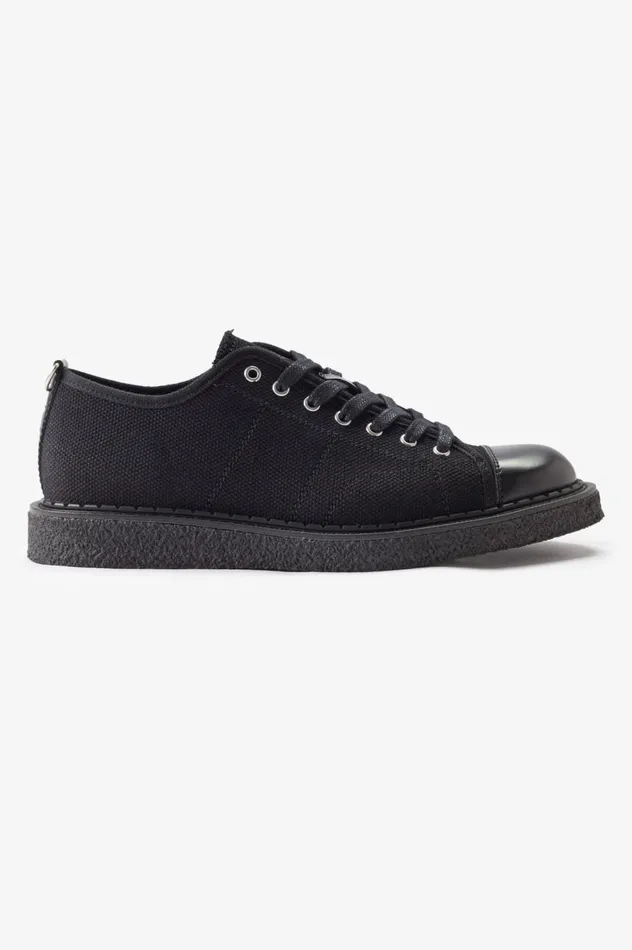 Men George CoxCanvas Monkey Shoe Black Fred Perry Shoes