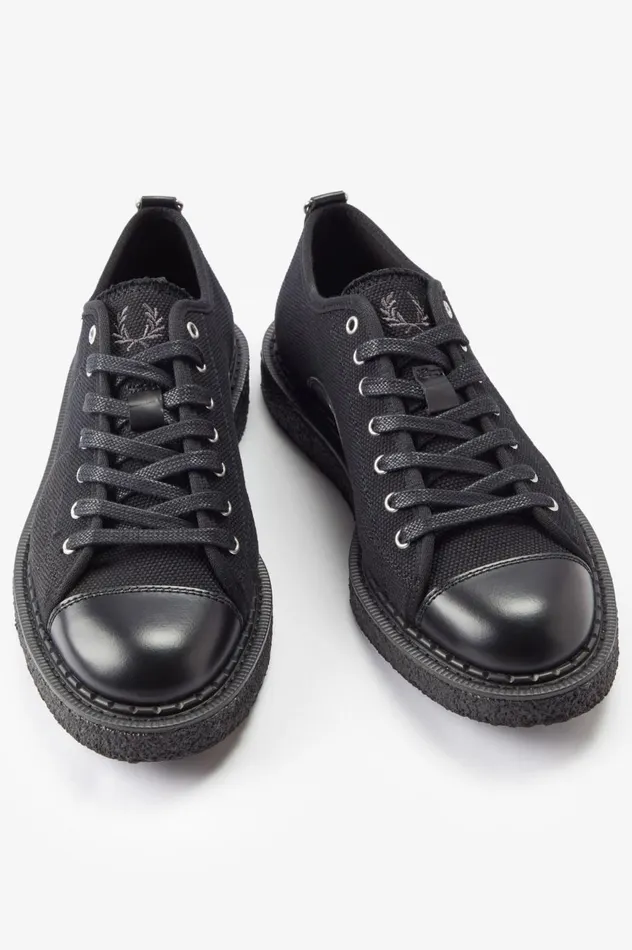 Men George CoxCanvas Monkey Shoe Black Fred Perry Shoes