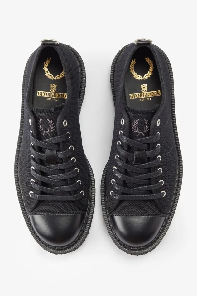 Men George CoxCanvas Monkey Shoe Black Fred Perry Shoes