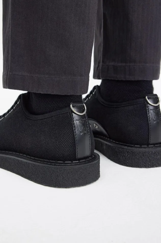 Men George CoxCanvas Monkey Shoe Black Fred Perry Shoes