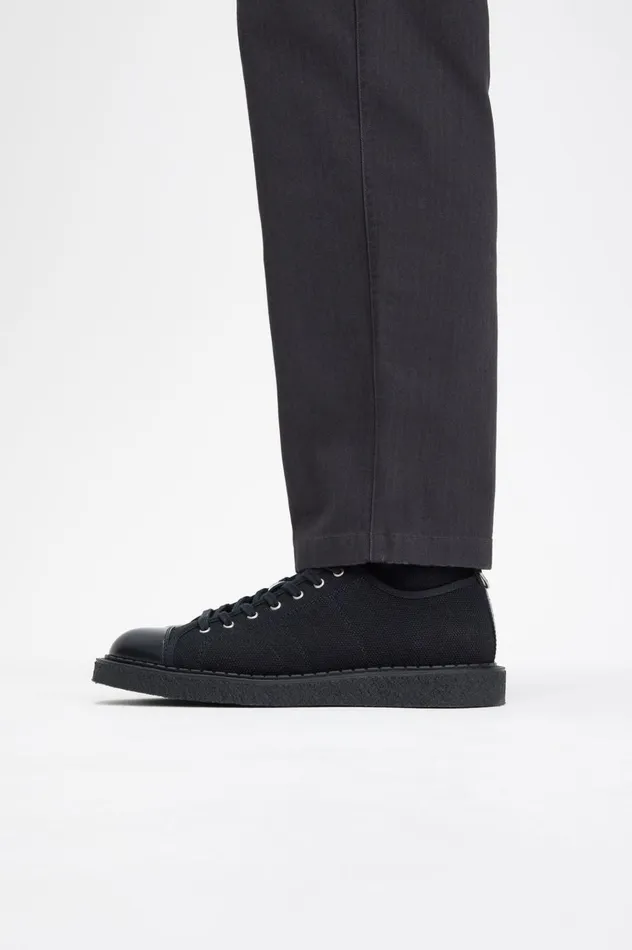 Men George CoxCanvas Monkey Shoe Black Fred Perry Shoes