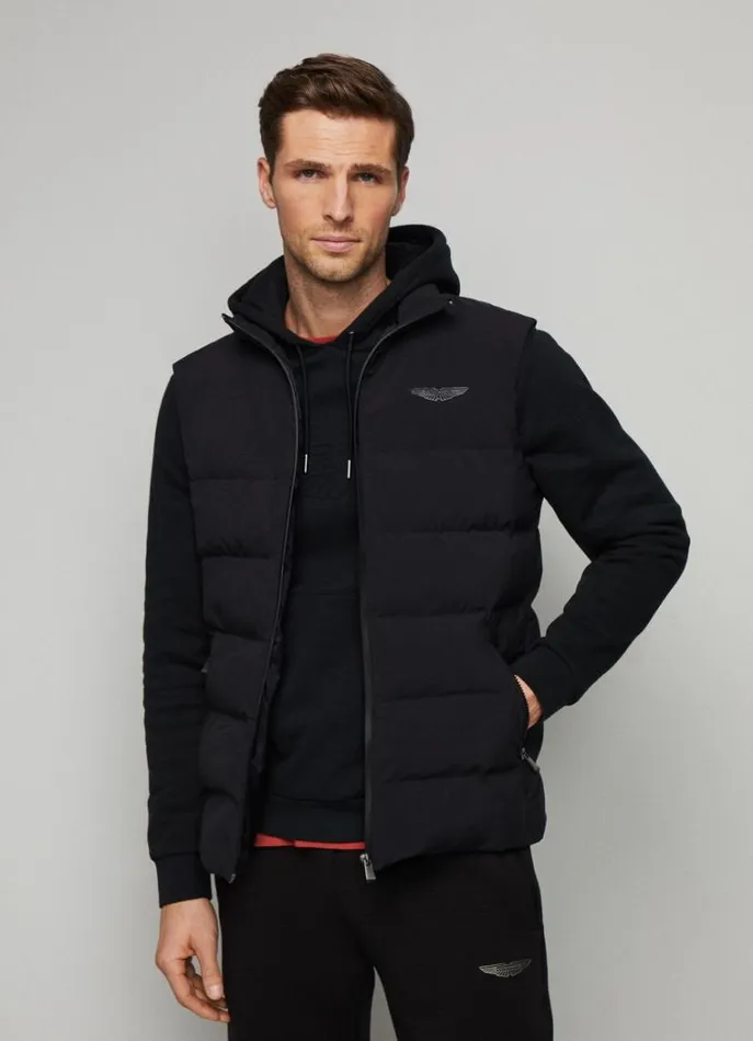 Men Gilets Hackett London Hackett Sport Padded Gilet Black