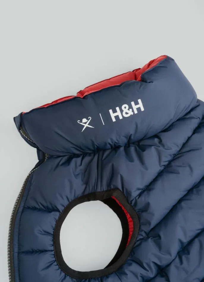 Men Hackett X Hugo and Hudson Hackett London Reversible Puffer Jacket For Dogs 8211 Small Winenavy
