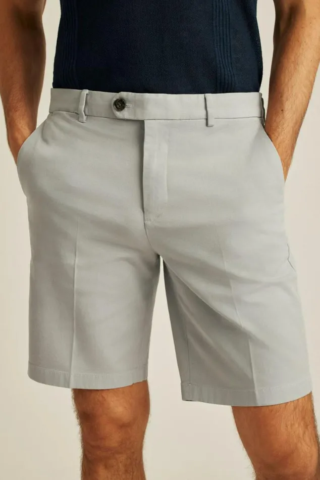 Men Italian Stretch Chino Shorts Silver Mist Bonobos Chino Shorts