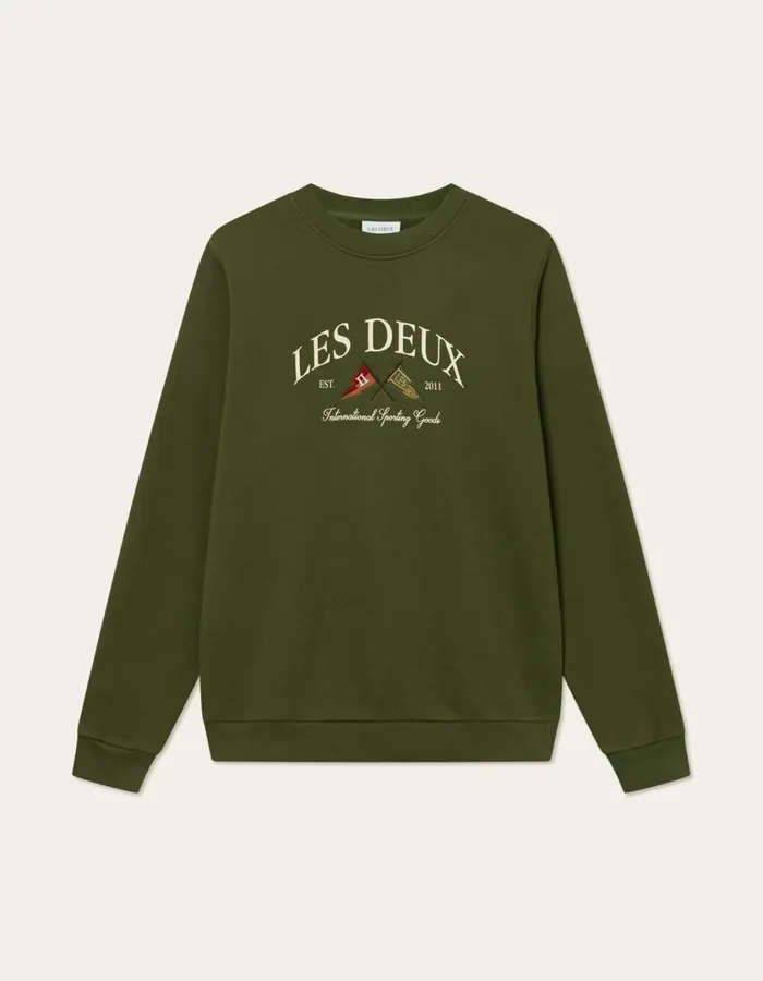 Men Ivy League Sweatshirt 8211 Chive Green Les Deux HoodiesSweatshirts