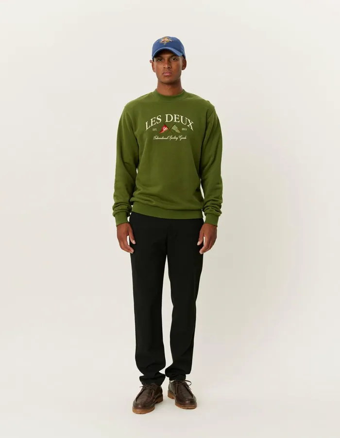 Men Ivy League Sweatshirt 8211 Chive Green Les Deux HoodiesSweatshirts