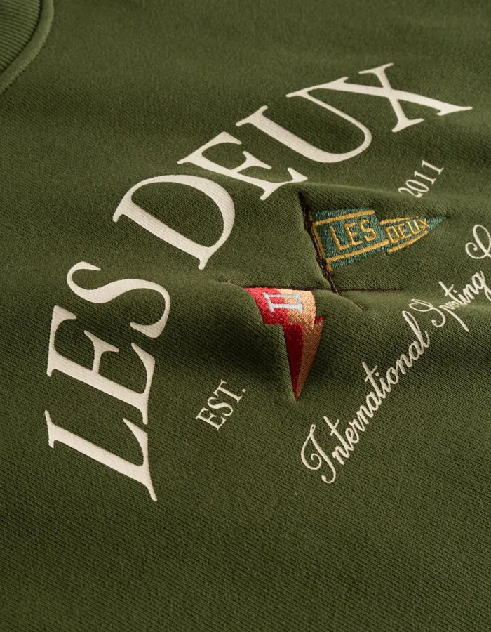 Men Ivy League Sweatshirt 8211 Chive Green Les Deux HoodiesSweatshirts