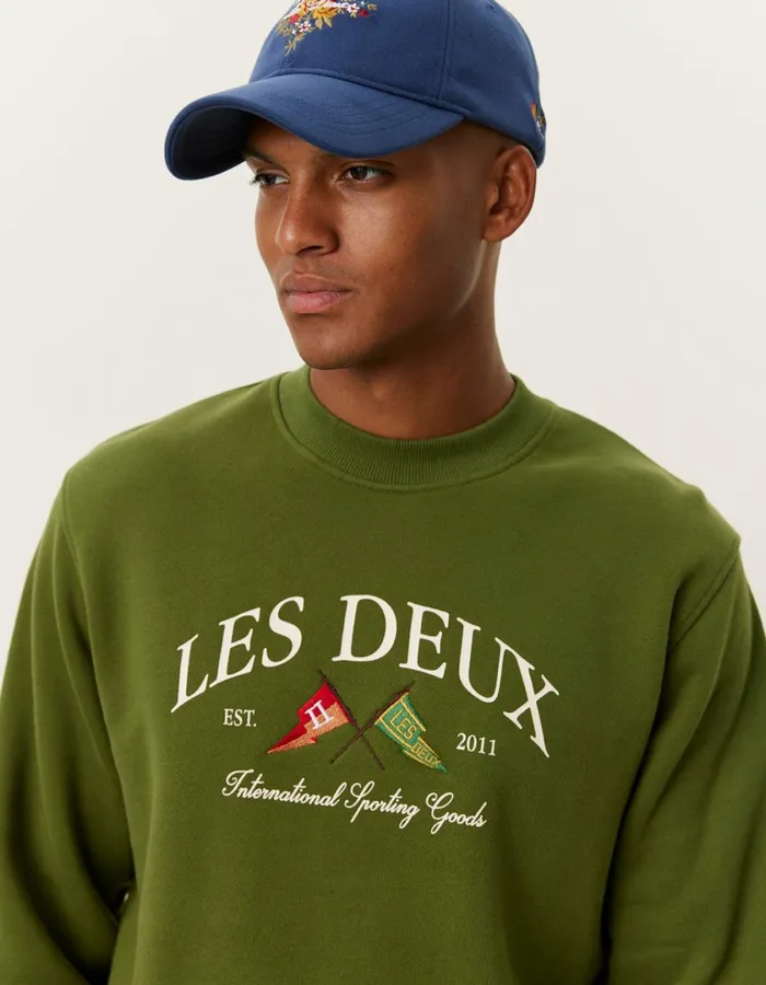 Men Ivy League Sweatshirt 8211 Chive Green Les Deux HoodiesSweatshirts