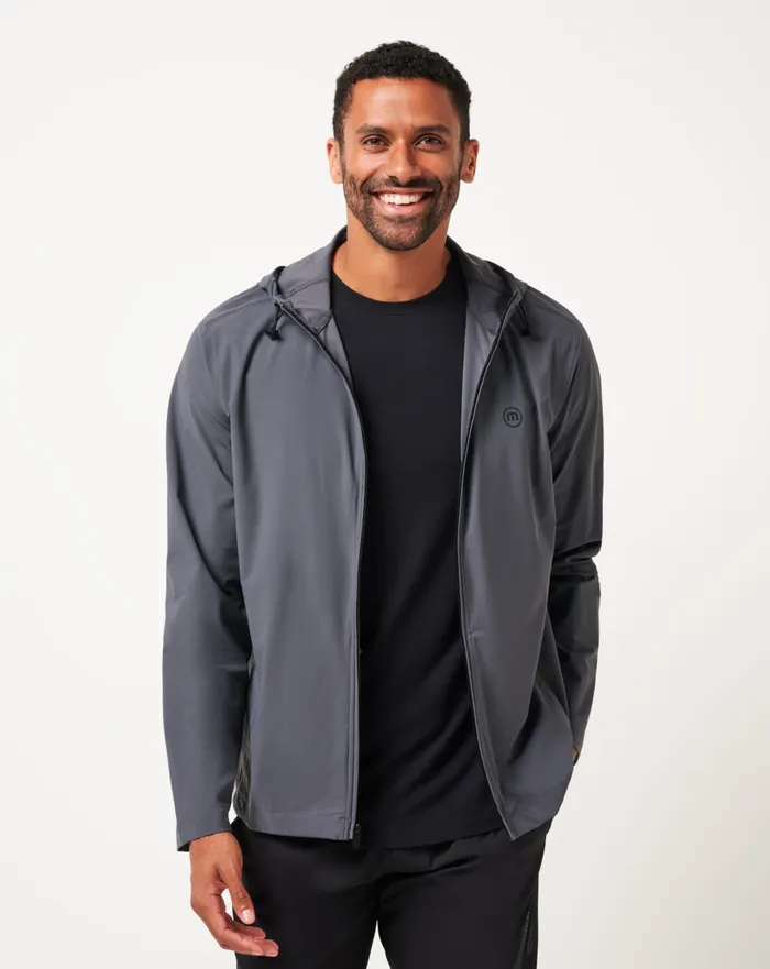 Men Jackets TravisMathew WALKING TOUR FULL ZIP Ebony