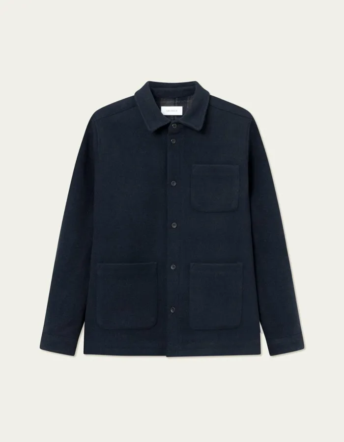 Men Jason Wool Overshirt 20 8211 Dark Navy Les Deux ShirtsOvershirts
