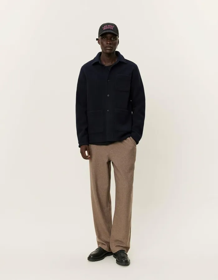Men Jason Wool Overshirt 20 8211 Dark Navy Les Deux ShirtsOvershirts