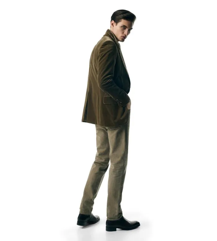 Men Jeans Tom Ford Khaki Standard Fit Denim Khaki Men Jeans Tom Ford Khaki Standard Fit Denim Khaki