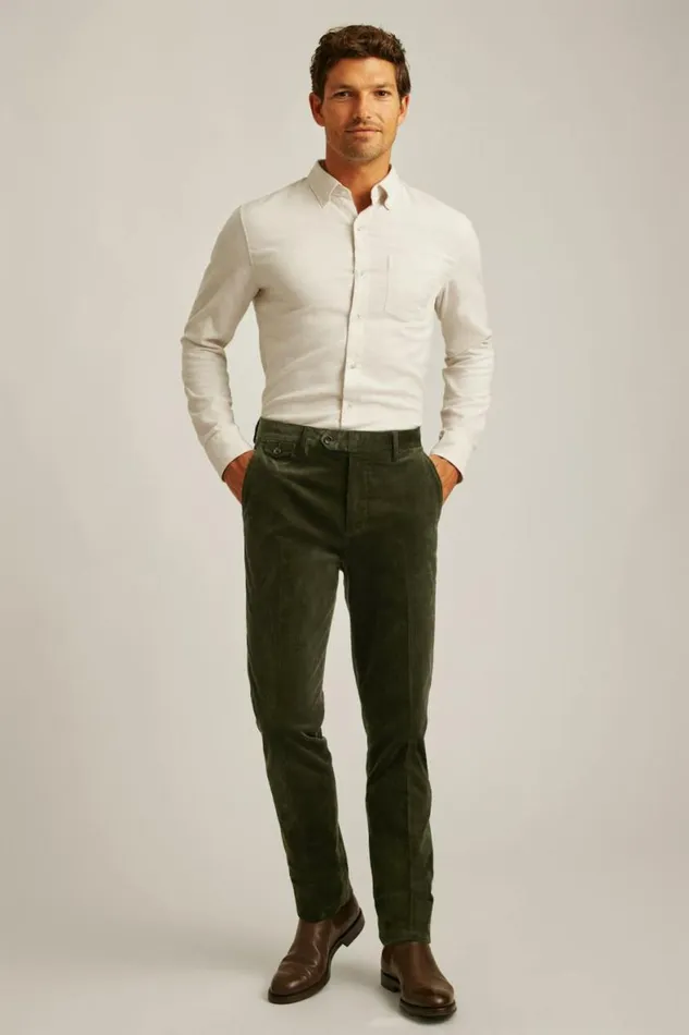 Men Jetsetter Italian Corduroy Dress Pant Olive Bonobos Dress Pants