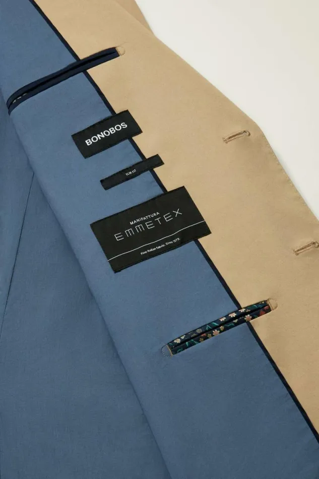 Men Jetsetter Italian Cotton Blazer British Khaki Bonobos Blazers and Sport Coats