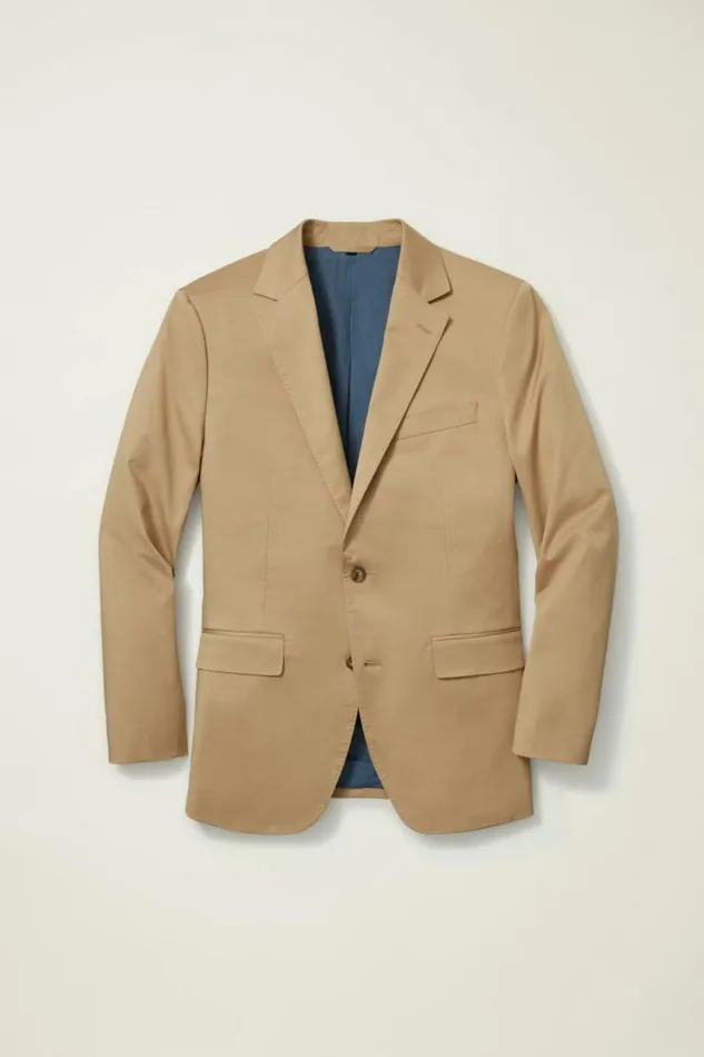 Men Jetsetter Italian Cotton Blazer British Khaki Bonobos Blazers and Sport Coats