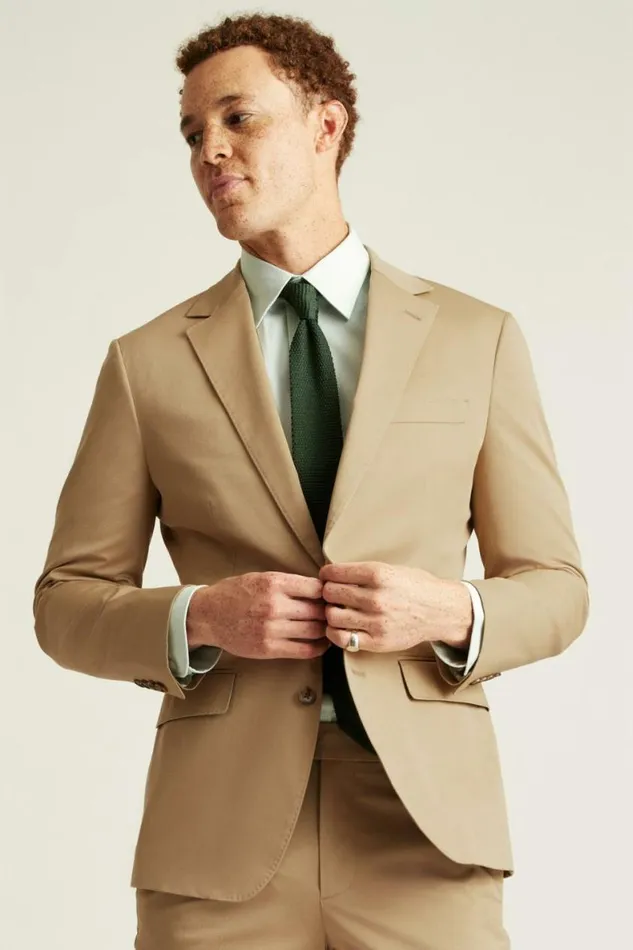 Men Jetsetter Italian Cotton Blazer British Khaki Bonobos Blazers and Sport Coats