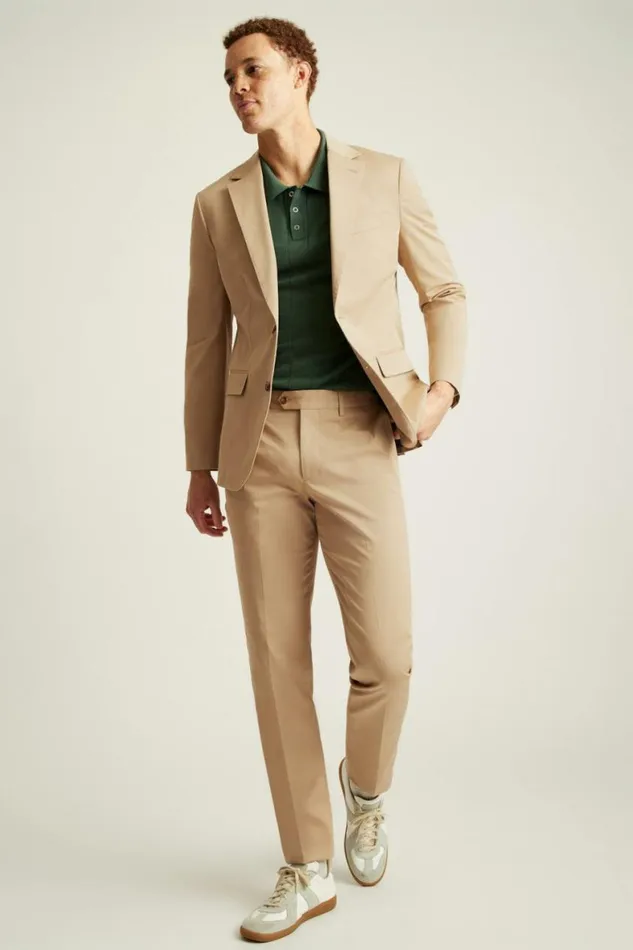 Men Jetsetter Italian Cotton Blazer British Khaki Bonobos Blazers and Sport Coats