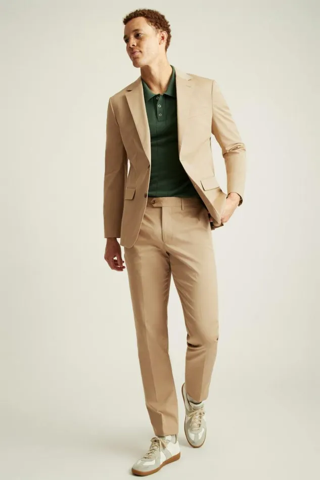 Men Jetsetter Italian Cotton Blazer British Khaki Bonobos Blazers and Sport Coats