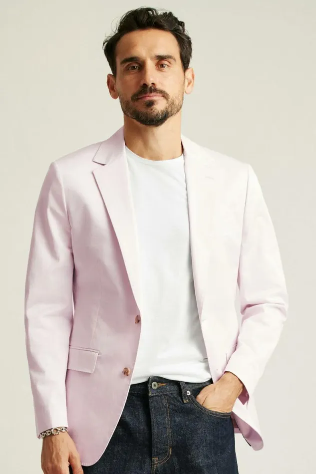 Men Jetsetter Italian Cotton Blazer Dusty Pink Bonobos Blazers and Sport Coats