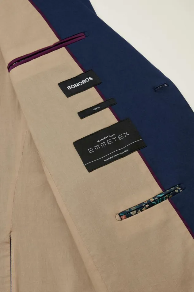 Men Jetsetter Italian Cotton Suit Royal Blue Bonobos Suits