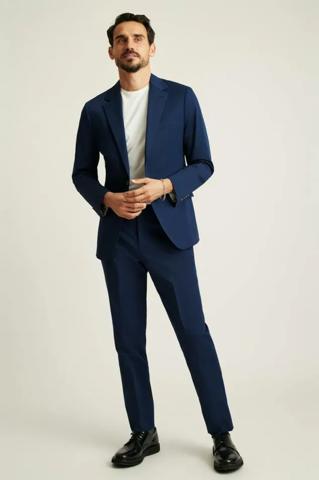 Men Jetsetter Italian Cotton Suit Royal Blue Bonobos Suits