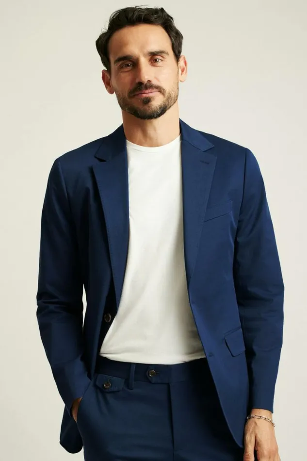 Men Jetsetter Italian Cotton Suit Royal Blue Bonobos Suits