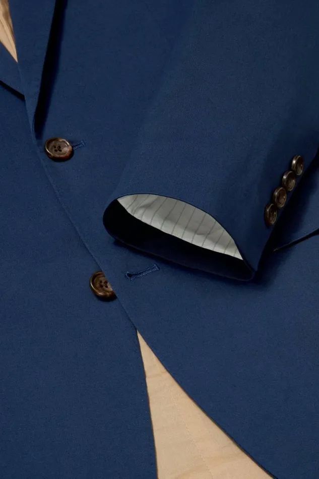 Men Jetsetter Italian Cotton Suit Royal Blue Bonobos Suits