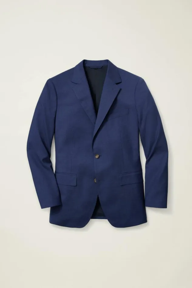 Men Jetsetter Italian Wool Blazer Bright Navy Sharkskin Bonobos Blazers and Sport Coats