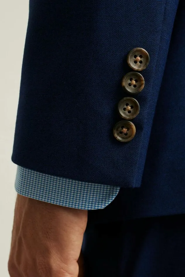 Men Jetsetter Italian Wool Blazer Bright Navy Sharkskin Bonobos Blazers and Sport Coats